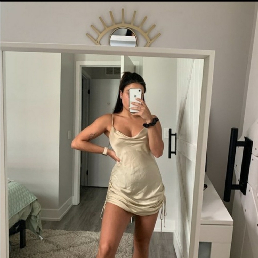 Aritzia Wilfred Only Ruched Drawstring Slip Dress